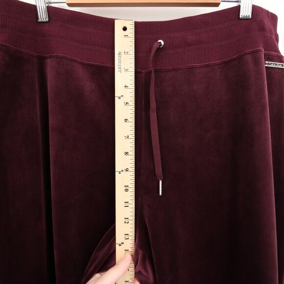 Calvin Klein Pants Burgundy Lounge Sweatpants Velvet Velour Wide Leg Casual 0X - Picture 6 of 11